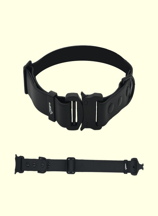ADIL'S Adil’S Biothane Dog Collar 1-Inch Width, Waterproof & Heavy-Duty with Quick Release Buckle, Adjustable Collar with D-Ring for Leashes for Small, Medium & Large Dogs Black, (20''-24'') - Image 2